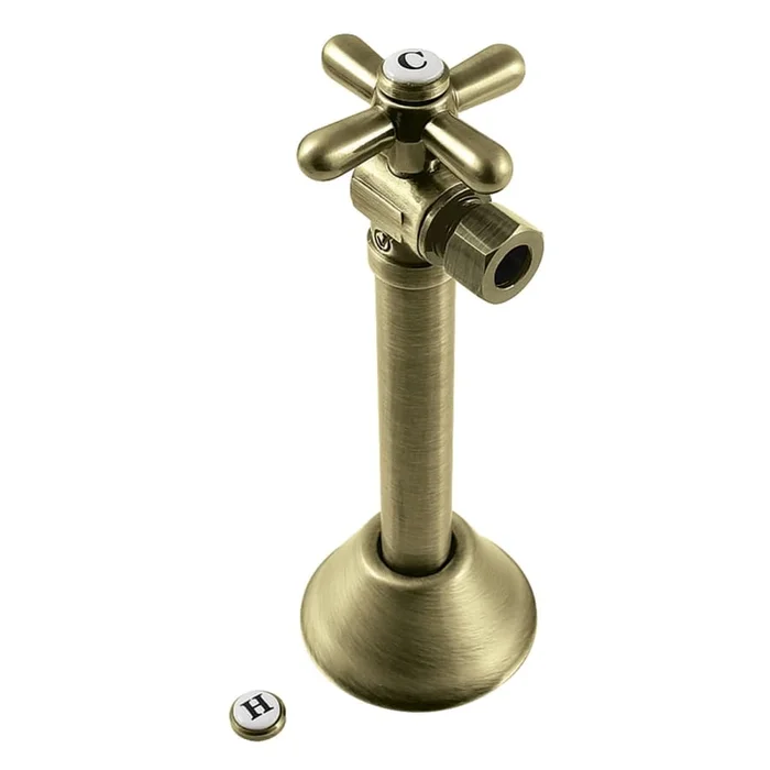Kingston Brass Kingston Brass 1/2″ Sweat x 3/8″ OD Comp Angle Shut Off Valve with 5″ Extension