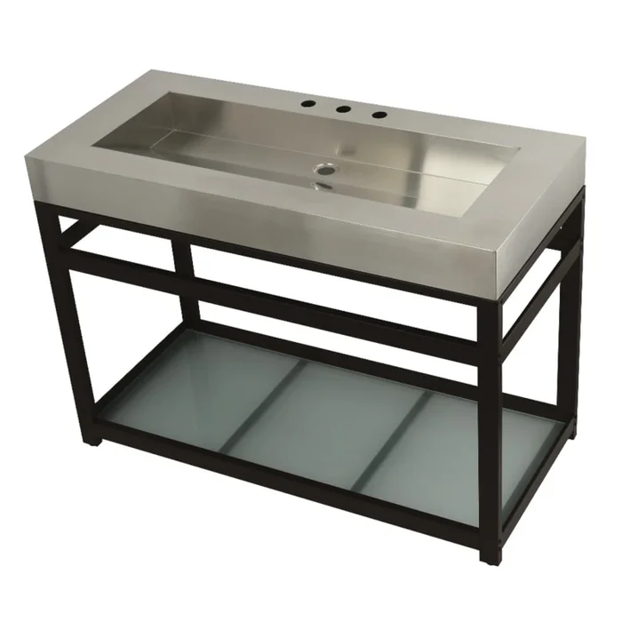 Kingston Brass Kingston Commercial Single Basin Stainless Steel 49″ Console Sink with Console Base