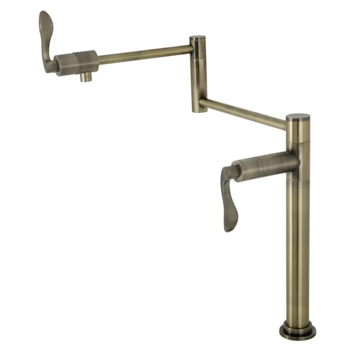 Kingston Brass NuWave 3 GPM Modern Single Hole Pot Filler with Lever Handles