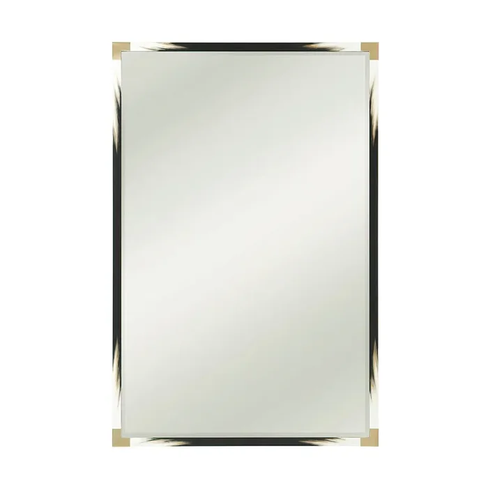 Large Dark Modern Faux Horn Mirror