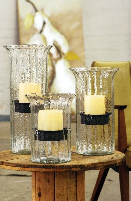 Large glass candle cylinder
