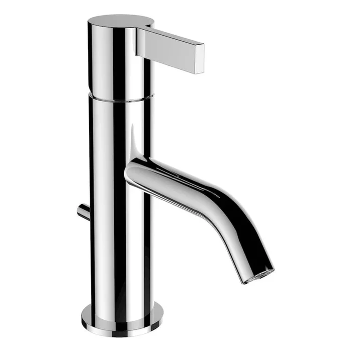 Laufen Single lever basin mixer ”disc” projection 4-3/8”, without pop-up waste, including storage tray ”disc”, transparent crystal