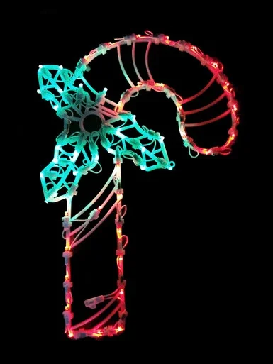LED Lighted Candy Cane Christmas Window Silhouette – 18″ – Red and Green