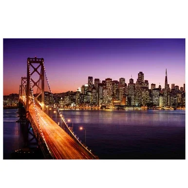 LED Lighted Famous San Francisco Oakland Bay Bridge Canvas Wall Art 23.5″