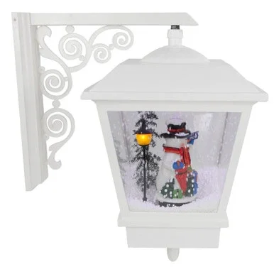 LED Lighted Musical Snowman Christmas Street Lamp Decoration – 17.75″