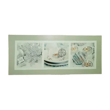 LED Lighted Shimmering Silver Splendor Christmas Canvas Wall Art 11.75″ x 27.5″