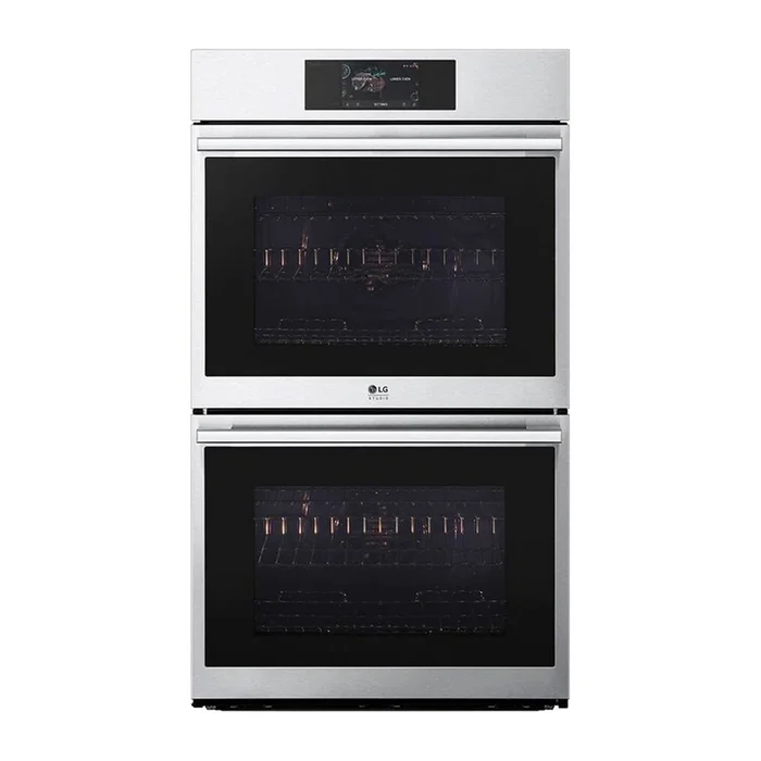 LG Appliances LG STUDIO Double Wall Oven, 4.7 cu-ft, 30”, 7” LCD Touch-Screen Control, Instaview, Steam Sous Vide, Air Fry