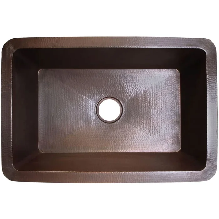Linkasink 25″ Undermount Single Basin Hammered Copper Kitchen Sink