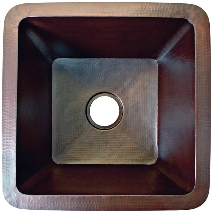 Linkasink Hammered Large Square with 3.5” drain opening