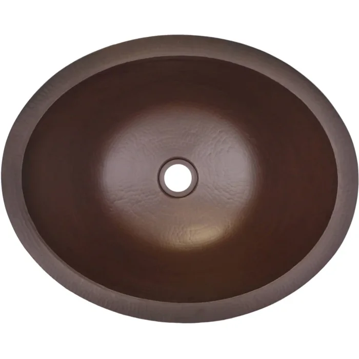 Linkasink Hammered Metals 17-1/2″ Oval Drop In or Undermount Bathroom Sink