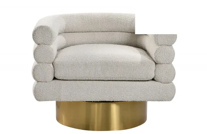 Mariano Furniture – 637 Swivel Accent Chair in Cream – BM-637-CRE