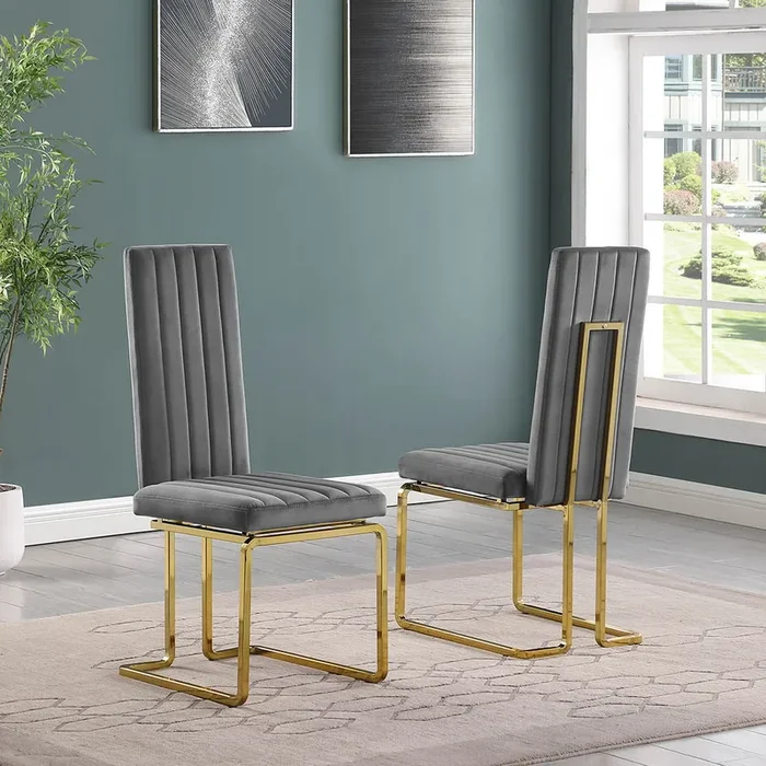 Mariano Furniture – Slim Back Side Chair in Dark Gray (Set of 2) – BQ-SC344