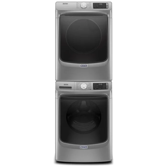 Maytag 27 Inch Wide 4.8 Cu. Ft. Washer and 27 Inch Wide 7.3 Cu. Ft. Electric Dryer Laundry Pair with Stacking Kit