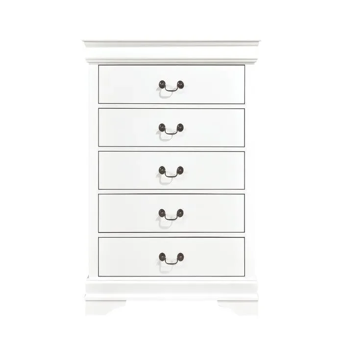 Mayville 5 Drawer Chest in White 2147W-9