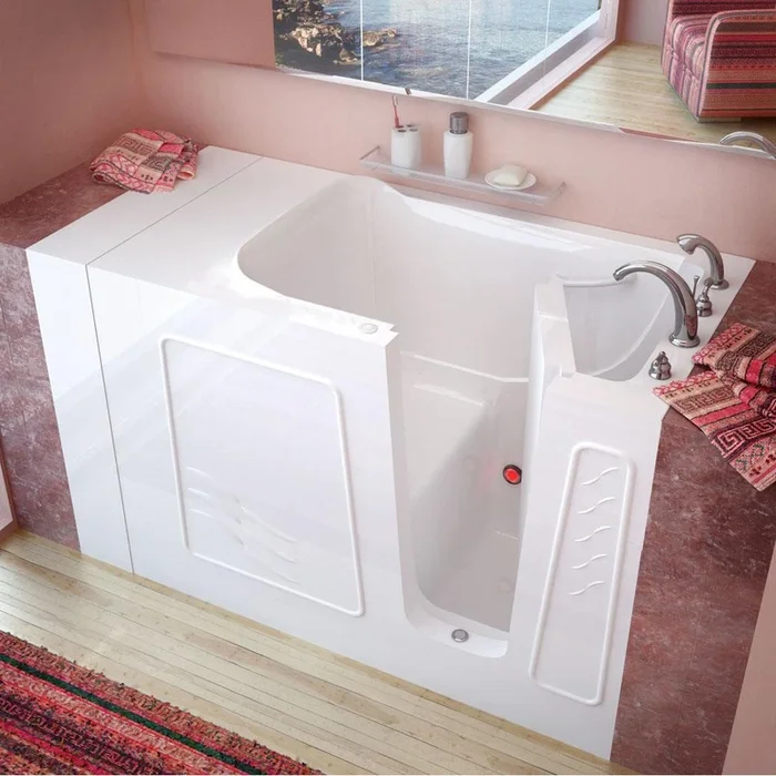 Meditub MediTub Walk-In 30 x 53 Right Drain White Soaking Walk-In Bathtub