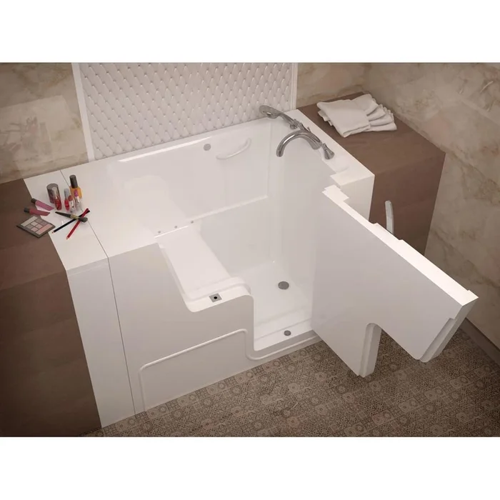 Meditub MediTub Wheel Chair Accessible 29 x 53 Right Drain White Air Jetted Wheelchair Accessible Bathtub