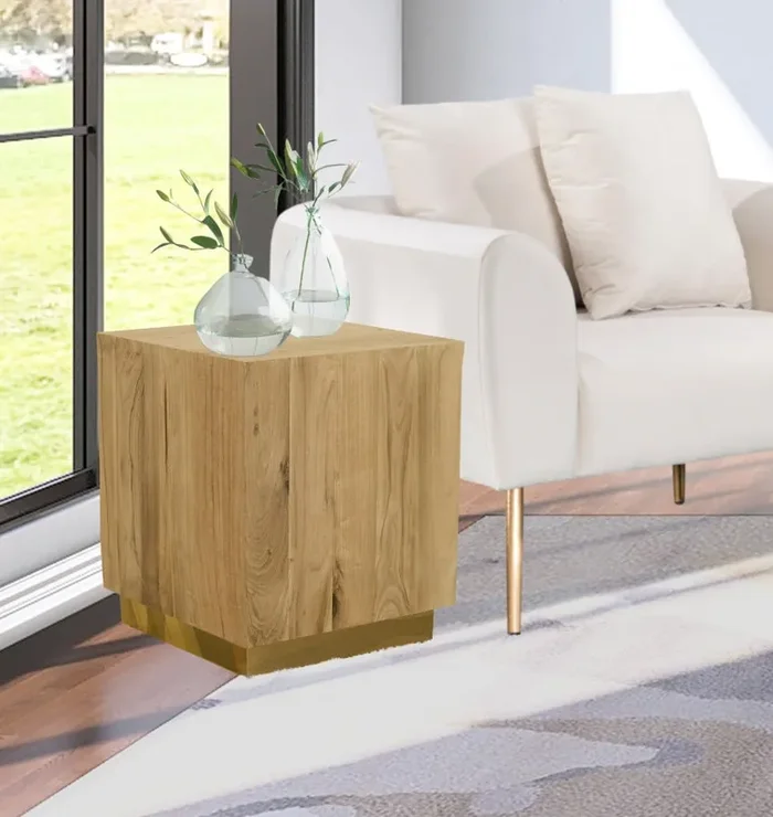 Meridian Furniture – Acacia End Table in Gold – 232-ET