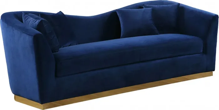 Meridian Furniture – Arabella Velvet Sofa in Navy – 617Navy-S