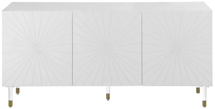 Meridian Furniture – Starburst Sideboard-Buffet in White Lacquer – 316