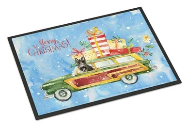 Merry Christmas Scottish Terrier Door Mat, Indoor Rug or Outdoor Welcome Mat 18×27 Doormat CK2420MAT