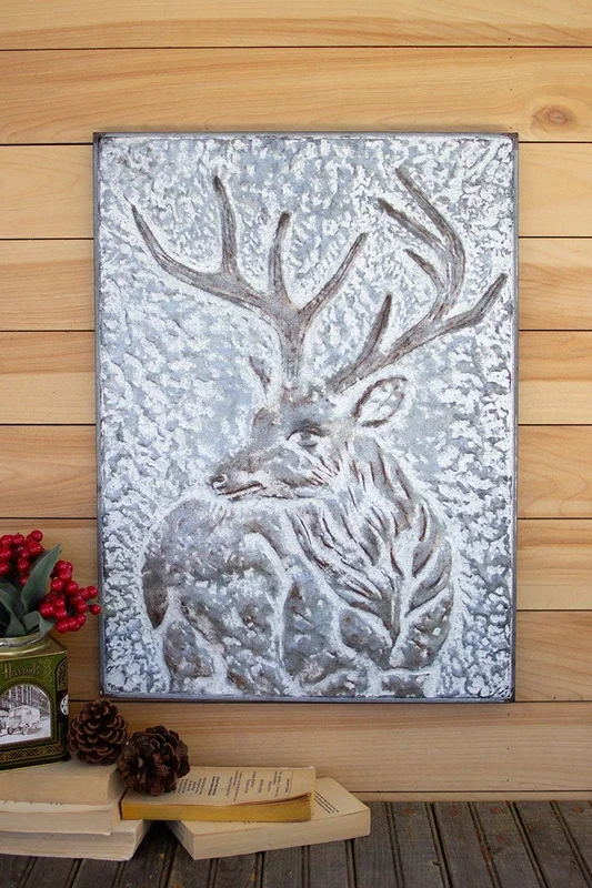 Metal deer wall panel