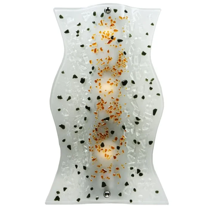 Meyda Tiffany 12″ W Ice Age Fused Glass Wall Sconce
