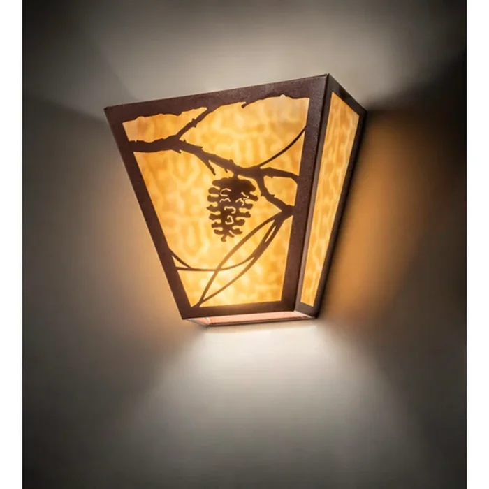 Meyda Tiffany Whispering Pines 2 Light 12″ Tall Hand Crafted Wall Sconce with Shade