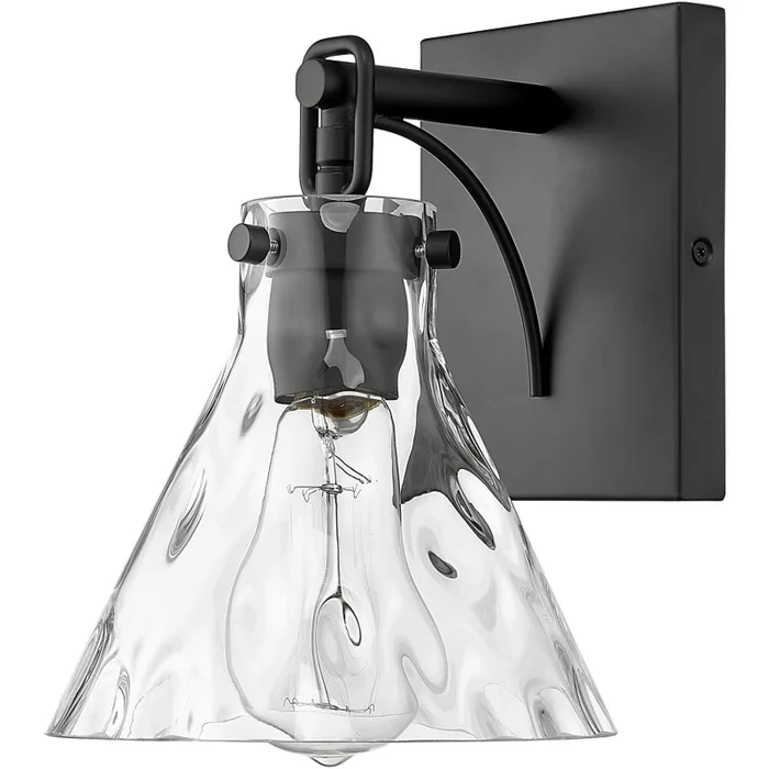 Millennium Lighting Barlon 9″ Tall Bathroom Sconce with Water Glass Shade