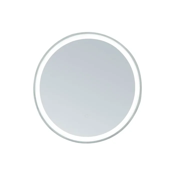 Miseno 36″ Diameter Transitional Circular Stainless Steel Framed Bathroom Wall Mirror with LED Lighting