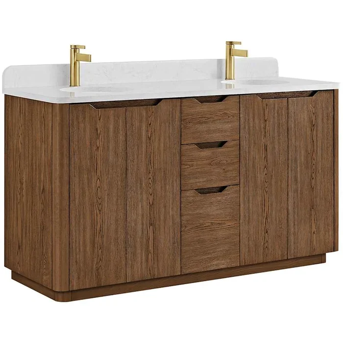 Miseno Abuja 60″ Free Standing Double Basin Vanity Set with Cabinet and Stone Composite Vanity Top
