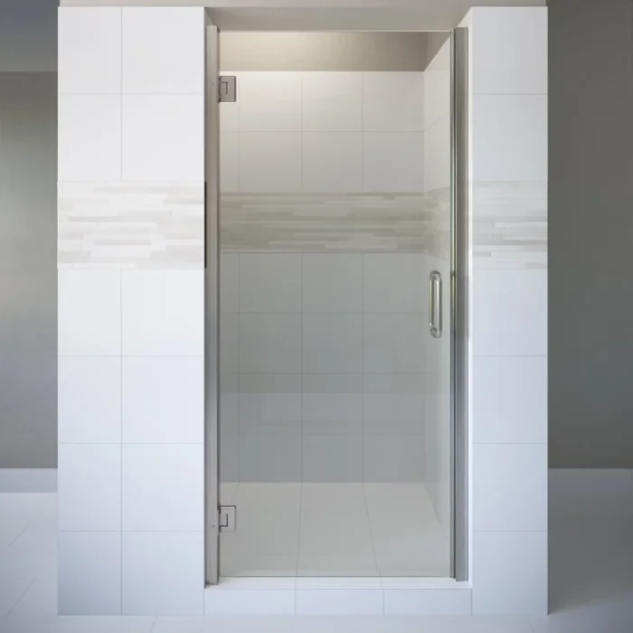 Miseno Sway 72″ High x 34″ Wide Hinged Frameless Shower Door with Clear Glass