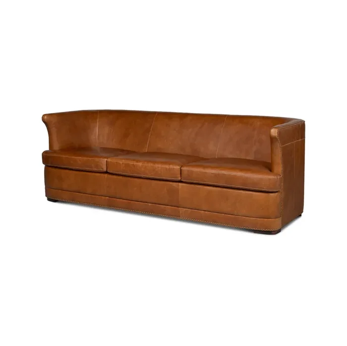 Modern Brown Leather Sofa