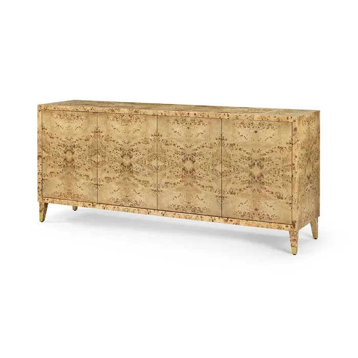 Modern Clear Burl Buffet Sideboard