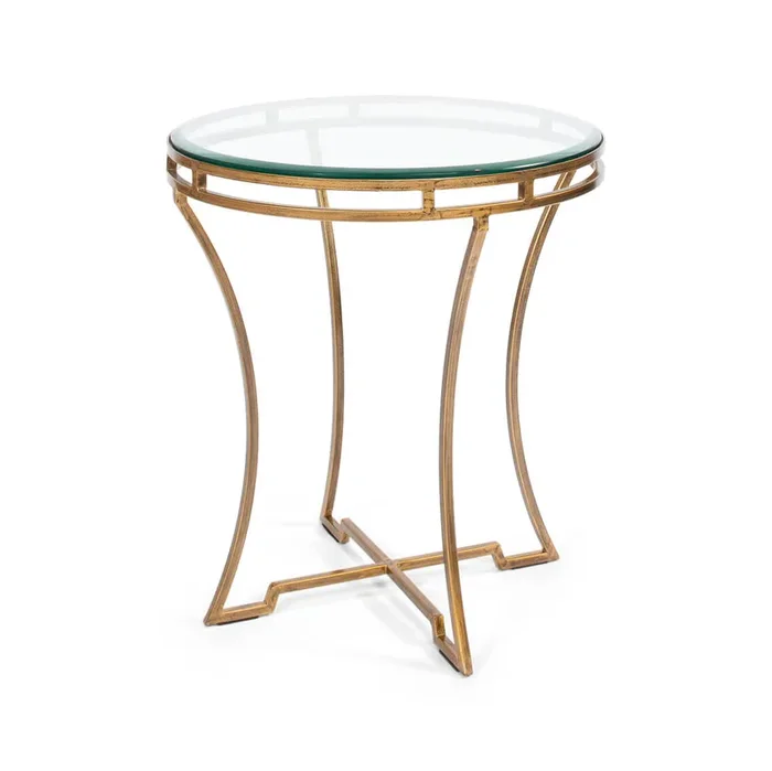 Modern Round Gilded End Table