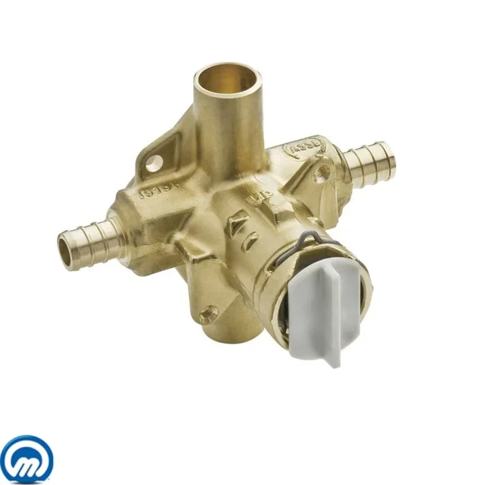 Moen 1/2 Inch PEX Posi-Temp Pressure Balancing Rough-In Valve and Pre-Installed Flush Plug (No Stops)