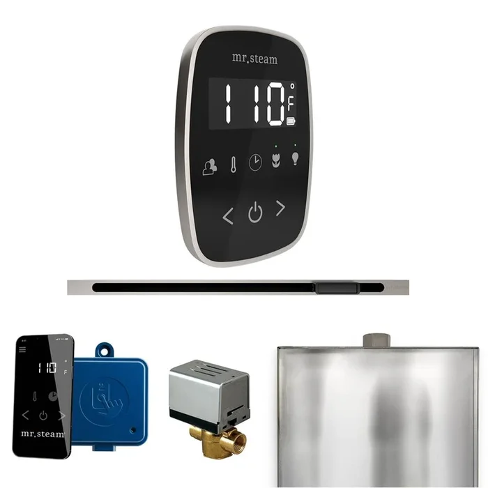 Mr. Steam ButlerFlex Steam Shower Control Package with TempoFlex Control and Linear Steamhead in Black Brushed Nickel