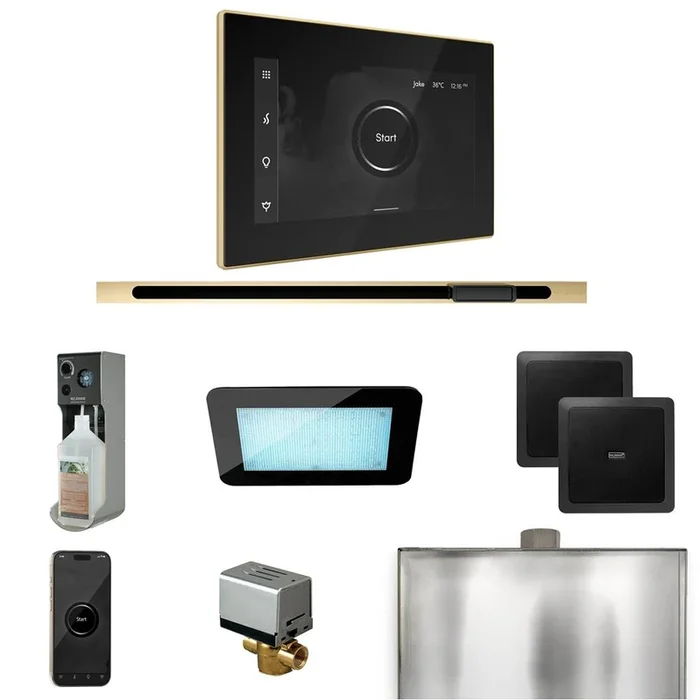 Mr. Steam XDream Steam Shower Control Package with iSteamX Control and Linear Steamhead in Black Polished Brass