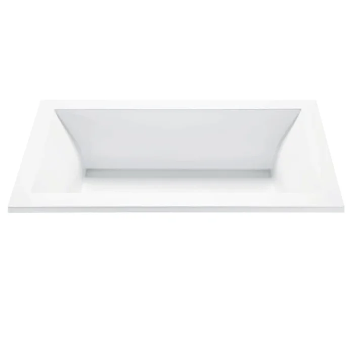 MTI Baths Andrea 14 Sculpted 72″ Free Standing DoloMatte 3 Side Elite Microbubbles Air Tub with Center Drain