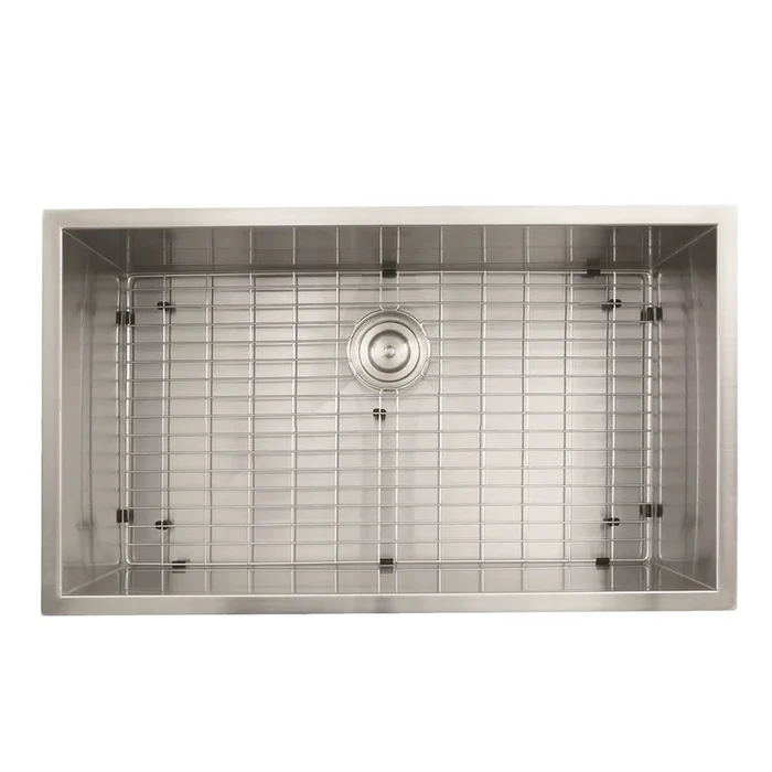 Nantucket Sinks 32 Inch Pro Series Large Rectangle Single Bowl Undermount Zero Radius Stainless Steel Kitchen Sink