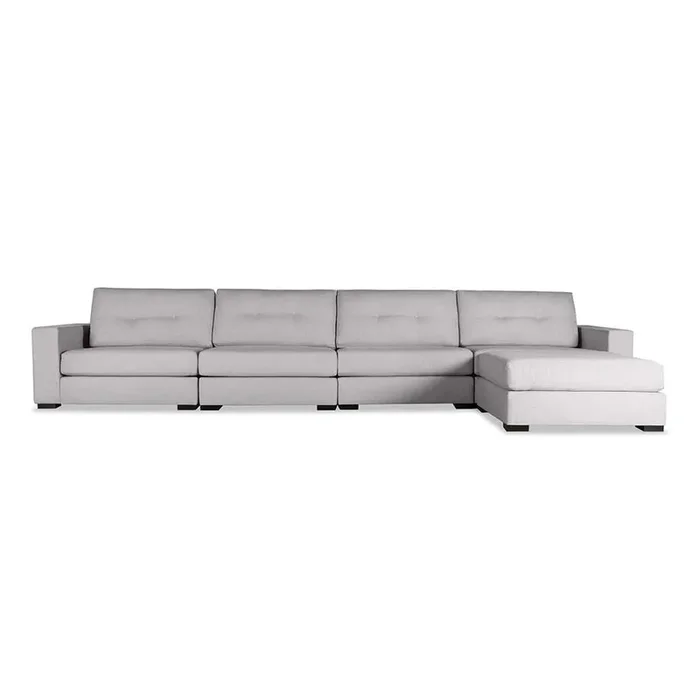 Nativa Interiors – Chester Buttoned Modular Sectional 76″D With Ottoman Gray – SEC-CHST-BTN-CL-UL2-5PC-PF-GREY