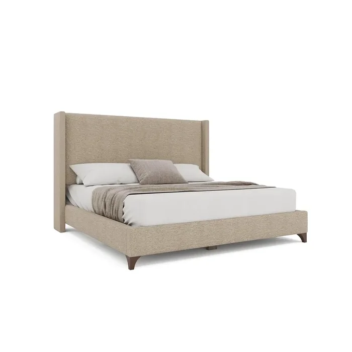 Nativa Interiors – Irenne Square Eco-Leather Medium 67″ Queen Caramel Bed – BED-IRENNE-SQ-MID-QN-VIN-CARAMEL