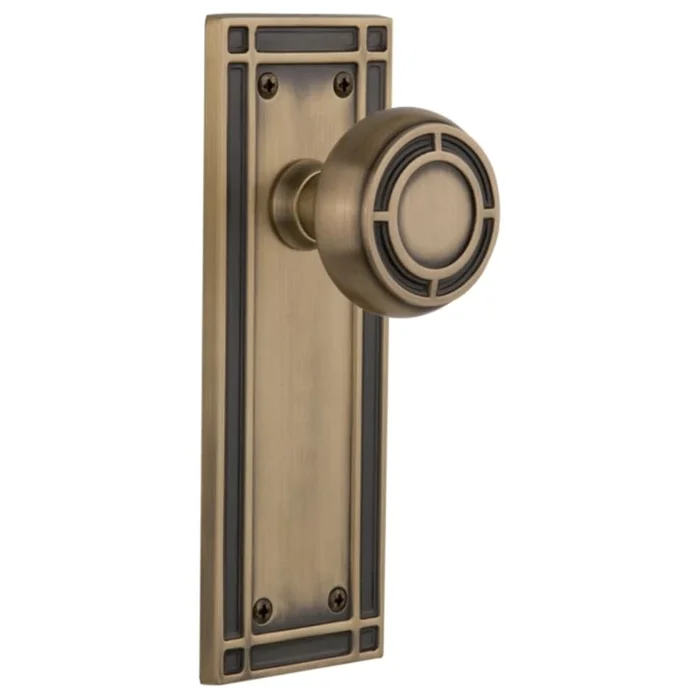 Nostalgic Warehouse Mission Solid Brass Passage Door Knob Set with 2-3/4″ Backset