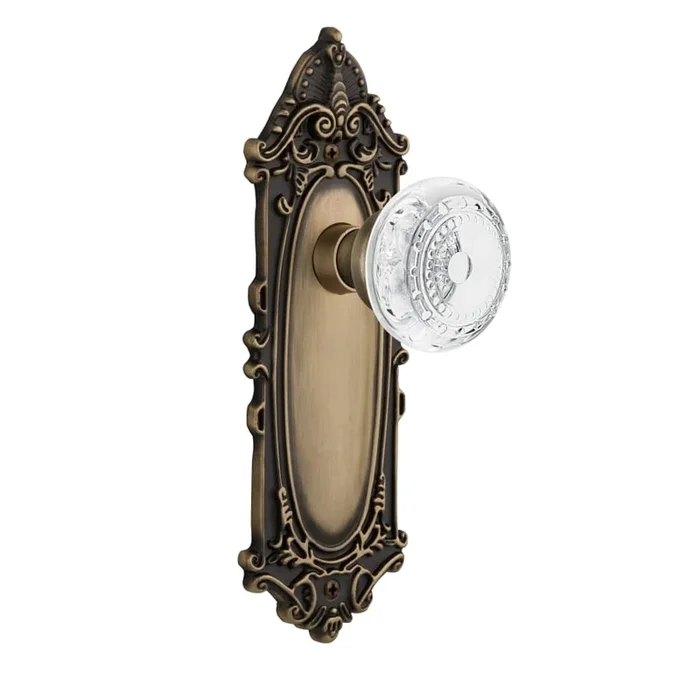 Nostalgic Warehouse Vintage Crystal Meadows Dummy Door Knob Set with Victorian Rose