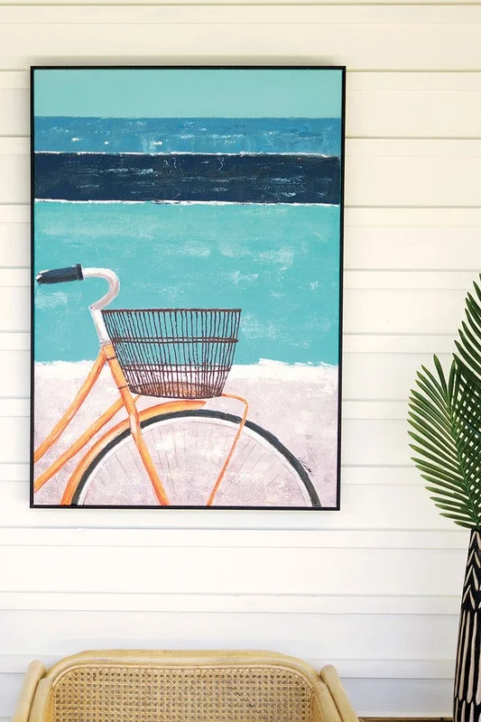 Oil painting, bicycle