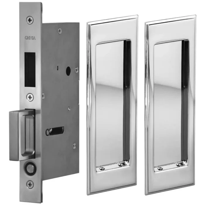 Omnia Solid Brass 2-5/16″ Wide Rectangular Pocket Door Flush Dummy Set