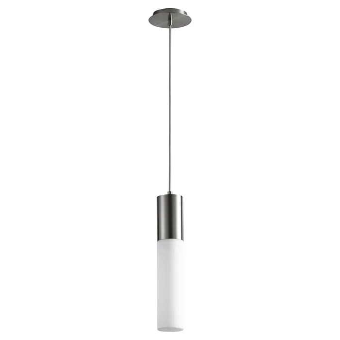 Oxygen Pilar 3-653-124 Large Pendant with Glass Lens 3000K Modern – Satin Nickel