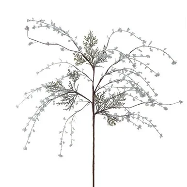 Pack of 12 Frosted Miniature Berry and Cedar Christmas Spray 31.5″