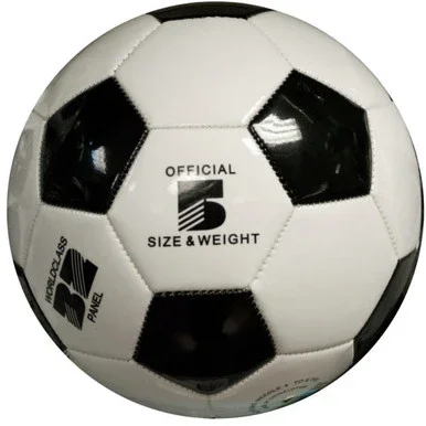 Pack of 2 Black and White Size 5 Glossy Finish Soccer Ball 8.5″