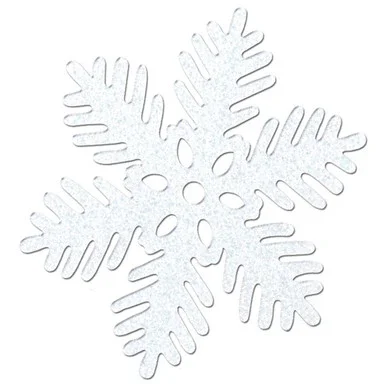 Pack of 24 Christmas Winter White Sparkle Snowflake 11″