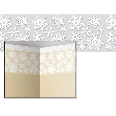 Pack of 6 Christmas Holiday Decorative Snowflake Border 24″ x 30′